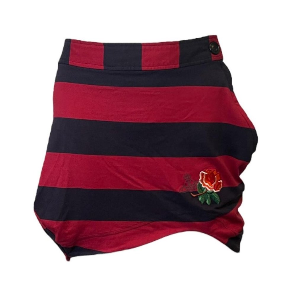 Vivienne Westwood Striped Asymmetrical Hem Mini Skirt